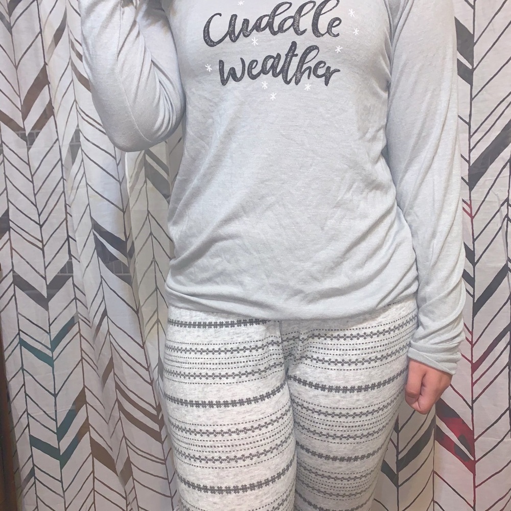 Gray Holiday Pajama Set - Picture 2 of 3